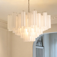 Lustre rond en verre de Murano pour salle à manger, salon, chambre à coucher, lustre suspendu en verre français, luminaires suspendus au plafond pour la maison
