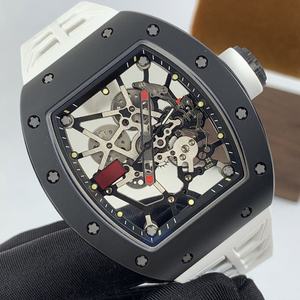 High-Quality Black Ceramic 035 Automatic Mechanical <b>Watch</b>, Skeleton Designer Dial, Barrel-Shaped Men’s Casual Sports <b>Watch</b> - Product Image 3