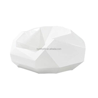 Fauteuil moderne en fibre de verre à dossier unique, coupe diamant, écologique, design élégant et luxueux, pour bureau, extérieur, salon, villa