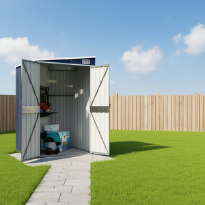 Caseta de Jardín de Acero para Montar en la Pared, 46.5x39.4x70.1 Pulgadas, Estructura de Almacenamiento de Estilo Industrial con Marco Galvanizado - Product Image 2