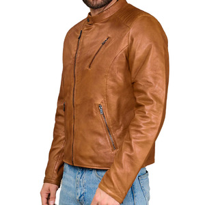 High Quality Best Price <b>Long</b> Sleeve <b>Leather</b> <b>Jacket</b> for Men Professional Premium Quality Men's <b>Leather</b> <b>Jacket</b> with Stand Collar - Product Image 4