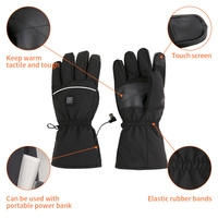 Guantes calefactables eléctricos Pantalla táctil Guantes calentadores de manos impermeables para actividades al aire libre
