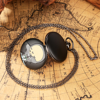 Pendentif de collier d'animal de chat de gros ventre de dessin animé du japon accessoires montre de poche d'anime avec la chaîne pour des cadeaux d'étudiant de garçons