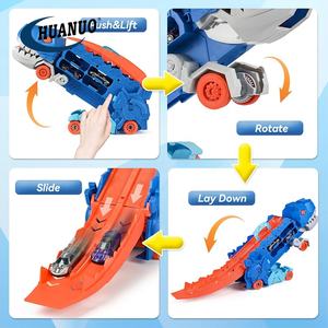 Circuit de course pliable pour enfants de 25 pouces qui se transforme en camion transporteur de dinosaures <span class=keywords><strong>T</strong></span>-<span class=keywords><strong>Rex</strong></span> debout - Product Image 3