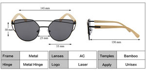 2025 mode Logo personnalisé lunettes de soleil de haute qualité métal cadre unisexe lunettes de soleil printemps charnière en gros bambou lunettes de soleil - Product Image 2