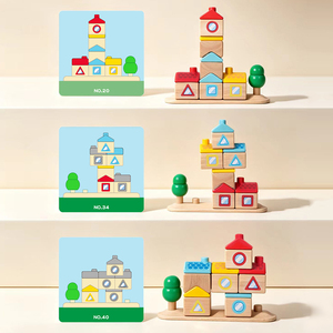 <span class=keywords><strong>Jeu</strong></span> d'architecte Montessori : Blocs de construction, cartes de défi, jouets éducatifs pour enfants, puzzle d'empilage pour le développement de la pensée spatiale - Product Image 6