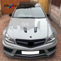 FRP noir série C63 voiture pare-chocs garde-boue côté jupe bodykit partie pour Mercedes Benz classe C W204 coupé 2011-2013 kit carrosserie