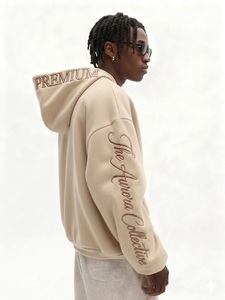 Felpa con Cappuccio da Uomo con Ricamo 3D Artistico, Prezzo di Fabbrica, Premium 100% Cotone 400gsm, Oversize con Spalle Cadenti - Product Image 1
