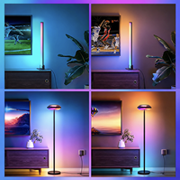 Lámpara de Pie RGB Moderna Personalizable con Luz Superior e Inferior, Control por APP/Remoto, Sincronización Musical, Efecto de Ondas de Agua, CCT Regulable