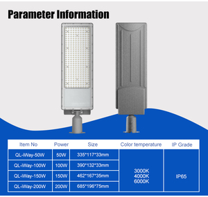 Lámparas LED para Calle IP65 de Aluminio y PC, 3000/4000/6000K, Resistentes al Agua, a la Intemperie y a la Corrosión, para Exteriores, Gran Venta - Product Image 2