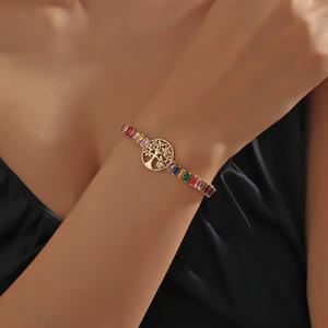 Bracelets papillon en cristal de diamant scintillant, délicats, plaqués or, avec pampilles en coquillage, émail, yeux maléfiques, sertis de zircon cubique - Product Image 2