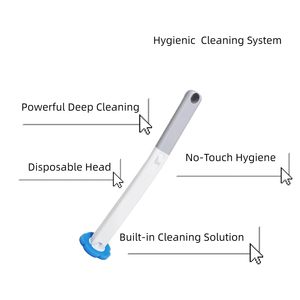 Brosse de nettoyage de toilettes jetable automatique à couvercle rabattable avec éponge intégrée pour la maison - Product Image 3