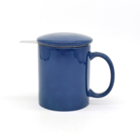 Nouvelle arrivée : tasse à thé 11 oz avec infuseur en céramique classique et infuseur et couvercle en acier inoxydable pour thé en feuilles.