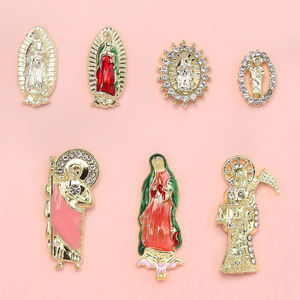 21 pz/scatola lega mista vergine maria di pietre preziose unghie di lusso lucido 3D <span class=keywords><strong>San</strong></span> Judas Nail charm fai da te punte per Manicure ZB68 - Product Image 4