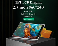 شاشة LCD صغيرة جدًا من Polcd مقاس 2.7 بوصة، طراز ILI8191، RGB 8 بت، 6 0'CLOCK، دقة 960x240، وحدة شاشة LCD RGB