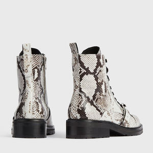 Stivaletti da donna <span class=keywords><strong>con</strong></span> tomaia in pelle di serpente stile Martin <span class=keywords><strong>con</strong></span> Design a cerniera Matel laterale in stile lusso - Product Image 3