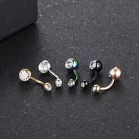 Piercing nombril en acier chirurgical 316L Double bijou nombril anneau de nombril boucles d'oreilles de base pour le ventre bijoux de piercing corporel