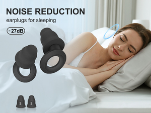 Tapones de silicona personalizados de 4 tamaños con espuma viscoelástica, filtros insonorizantes y silenciosos para dormir, reducción de ruido - Product Image 5