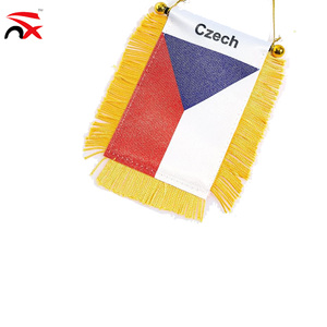 Bandera Colgante para Auto de la República Checa de Alta Calidad con Flecos Dorados, Mini Bandera Nacional para Espejo Retrovisor, Decoración Patriótica - Product Image 3