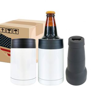 Thermos isotherme 3-en-1 standard de 355 ml (12 oz) pour voyage en extérieur, en forme de canette, à double paroi, vierge pour sublimation - Product Image 1