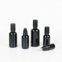 Flacon Roll-on Noir Brillant Rechargeable 5ml 10ml 15ml 20ml 30ml 50ml 100ml – Bouteille Vide en Verre Noir Brillant avec Bille Roulante et Bouchon