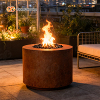 Nouveau Brasero de Jardin Rond en Acier Corten, Bol à Eau, Revêtement Poudré, Écologique
