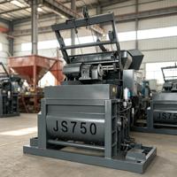 Mixer Beton JS750 Twin Shaft Compulsory Mixer dengan Platform Akses dan Pagar Pengaman untuk Pabrik Batching dan Area Precast