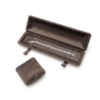 Boîte à bijoux élégante et luxueuse en velours carré personnalisée avec des perles de cristal de diamant pour bagues, colliers, boîtes à bijoux haut de gamme