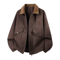 Veste à revers marron de qualité supérieure pour homme en similicuir PU, manteau personnalisé pour l'automne et les activités de plein air