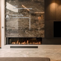 Cheminée d'angle à gaz naturel MEISU.CH avec télécommande, inserts décoratifs pour chambre à coucher, foyer intérieur, cheminée à gaz
