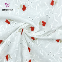 Tissu Personnalisé en Coton Voile Blanc à Séchage Rapide, Broderie Œillet Fleurie pour Vêtements : Chemises et Blouses