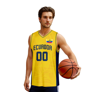 <span class=keywords><strong>Camiseta</strong></span> de Baloncesto Personalizada al por Mayor, Estilo Bandera, Amarilla, 100% Poliéster, Transpirable, de Secado Rápido, Sin Mangas, Talla Grande para Adultos - Product Image 6