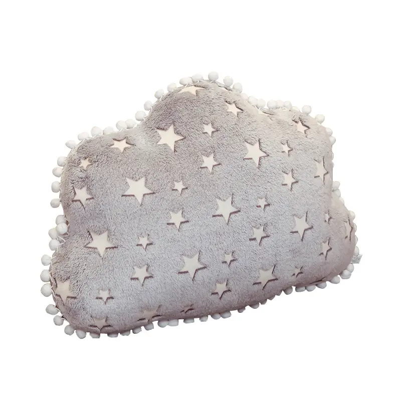 Coussin lumineux étoile lune nuage pentagramme coussin peluche oreiller de couchage dossier de maison