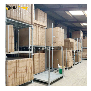 Palette métallique de palette de stapel détachable à chargement en acier empilable robuste avec pieds - Product Image 5