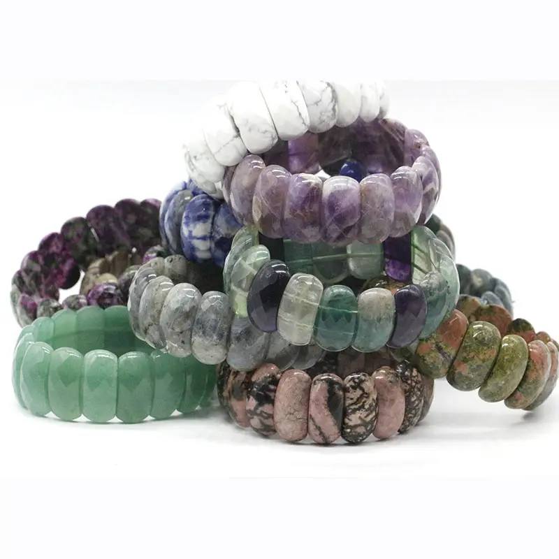 Fine jewelry nugget stone bracelets bangles women natural stone ruby zoisite stretch bracelet