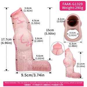 FAAK Funda de silicona realista con forma de lobo para pene masculino, extensor de pene, juguete sexual para hombres, alargador de pene, venta al por mayor - Product Image 2
