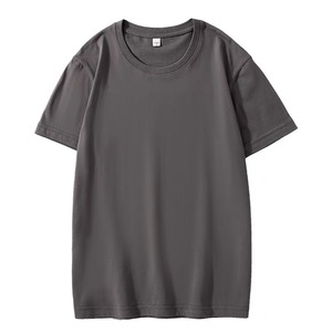 T-shirt décontracté pour <span class=keywords><strong>homme</strong></span> en coton pur respirant et anti-humidité, coupe ample, col rond, manches courtes, couleur unie, protection solaire, 200g - Product Image 3