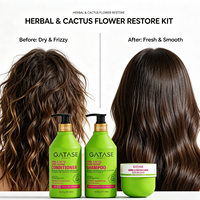 Ensemble shampoing, après-shampoing et masque capillaire à base de plantes et de fleurs de cactus pour cheveux secs et abîmés, nourrissant, réparateur, naturel, OEM