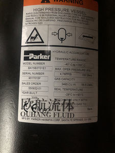 Гидравлический аккумулятор аккумуляторного пузыря <span class=keywords><strong>Parker</strong></span> BA15B3T01E1 - Product Image 3