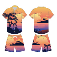 Großhandel Günstige Herren Sommer Outfit Hawaii hemd und Shorts für Männer Jungen Button Shirts Hawaii hemd Bades horts