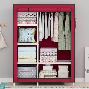 軽量DIYファブリッククローゼットポータブルと取り外し可能な金属製ワードローブ用リビングルームとホテル布収納オーガナイザー - Product Image 2