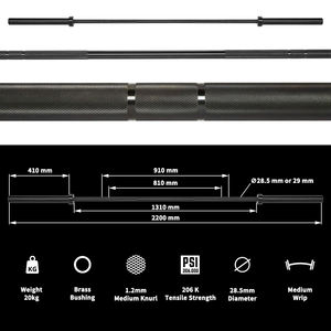 Hibrida barbel baja hasil hitam 20kg 1.500 LB, untuk Olimpic angkat beban Crossfit dan latihan Squat Logo kustom - Product Image 3