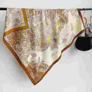 Nouveau design tendance, écharpe carrée en velours de soie imprimée 90x90cm, 100% polyester, châle pour femme YHK0015 - Product Image 3