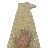 NI.AI Tissu en dentelle perlée Tissu à paillettes brillant de luxe Tissu en dentelle brodée pour robe de mariée
