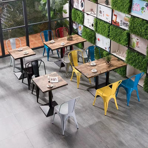 Chaises de <span class=keywords><strong>restaurant</strong></span> de restauration rapide à usage commercial Tables en fer <span class=keywords><strong>Mobilier</strong></span> de café design industriel pour les hôtels scolaires Salle à manger abordable - Product Image 3