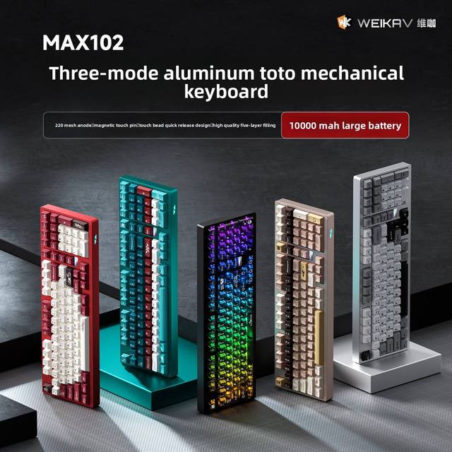 WeiKav Max 102 Mechanical Wireless Tri Mode Hot Swap Gaming Keyboard