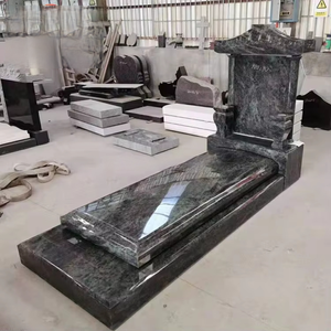 American Style High Polished Grey and Black Marble <strong>Tombstone</strong> New <strong>Design</strong> <strong>Double</strong> Gravestone and <strong>Double</strong> <strong>Tombstone</strong> - Product Image 3