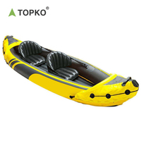 TOPKO — Kayak pliable en plastique Double de type bateau de pêche, accessoire d'extérieur