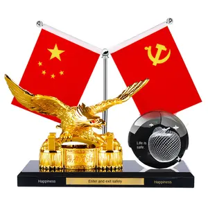 Aromathérapie de siège de parfum de voiture en cristal créatif pour bureau à domicile élégant alliage aigle conception cinq étoiles petit drapeau rouge ornements - Product Image 5