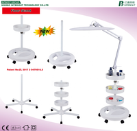 Nouveau produit, mobilier de salon de beauté, nouveau support au sol pour extension de cils, lampe cosmétique, lampe grossissante LED avec chariot de salon